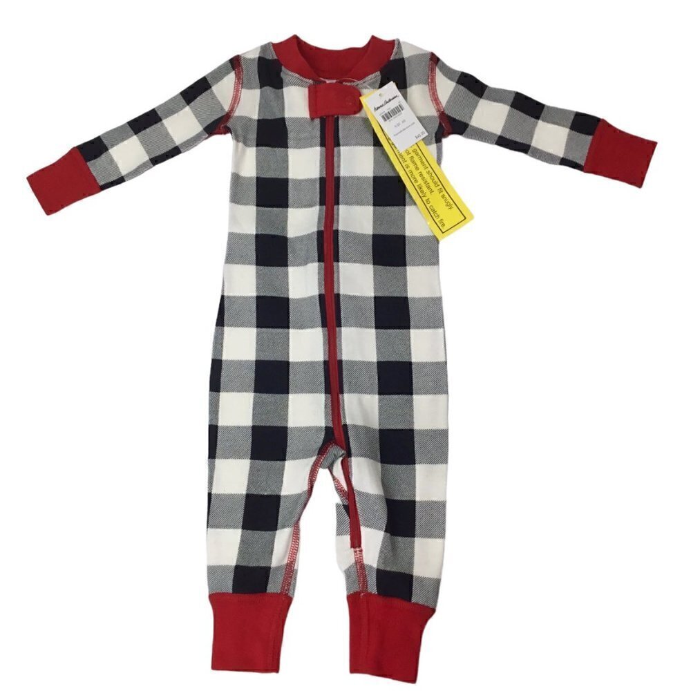 Hanna Andersson Buffalo Plaid Sleeper NWT Zip Size 60/3-6 mo Pajamas Unisex
